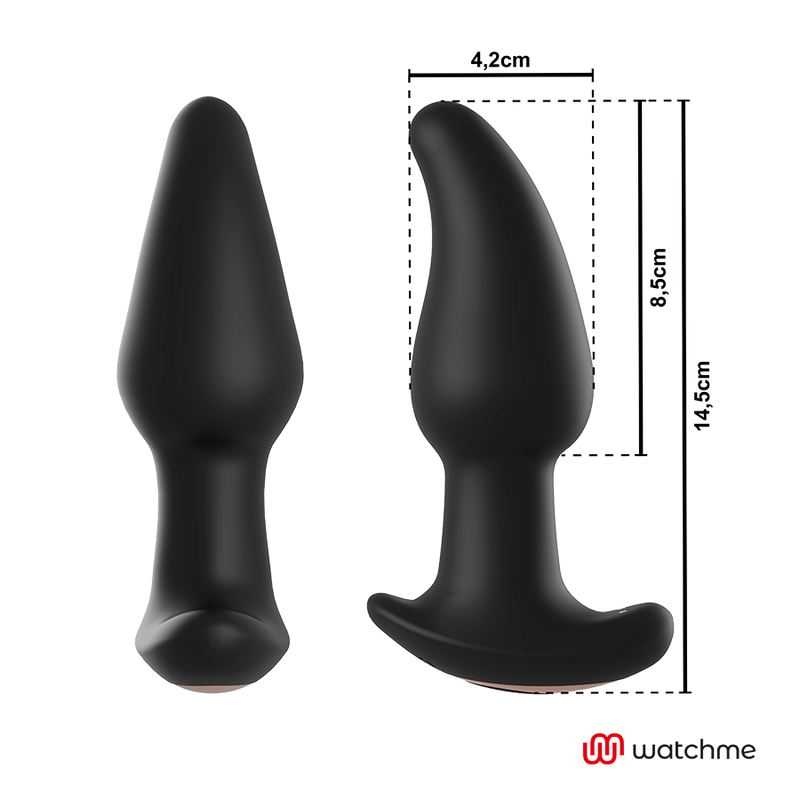 VIBRADOR DE PLUG ANAL COM CONTROLE REMOTO WATCHME COM ROTAÇÃO