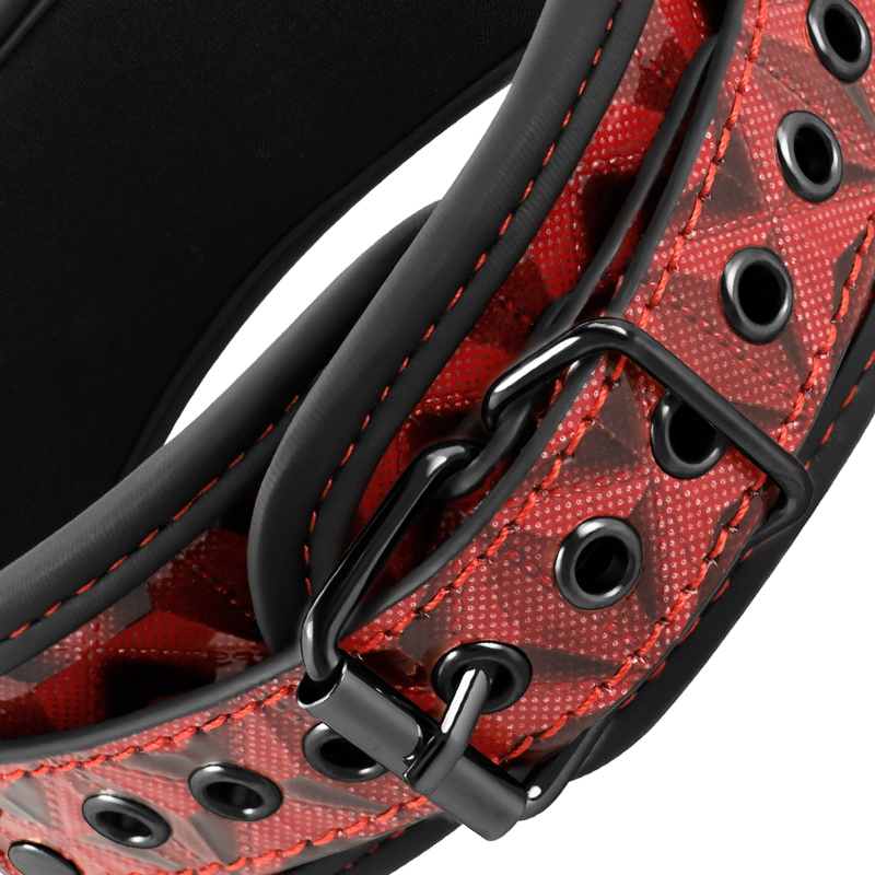 COLAR DE COURO VEGANO PREMIUM RED EDITION COM FORRO DE NEOPRENE
