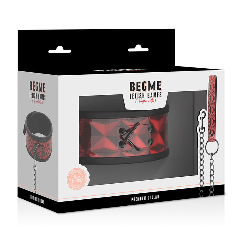 COLAR DE COURO VEGANO PREMIUM RED EDITION COM FORRO DE NEOPRENE