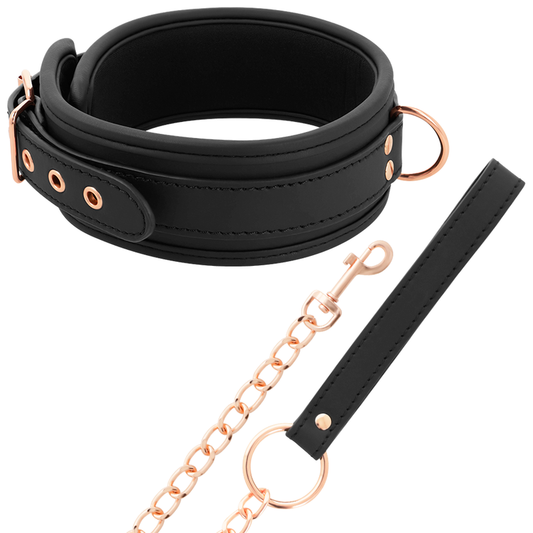 COLAR DE COURO FANTASY VEGAN COM ALÇA E FORRO DE NEOPRENE