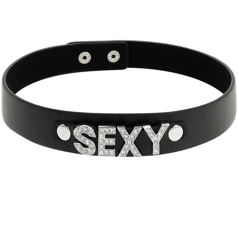 GARGANTILHA SEXY DE COURO VEGANO