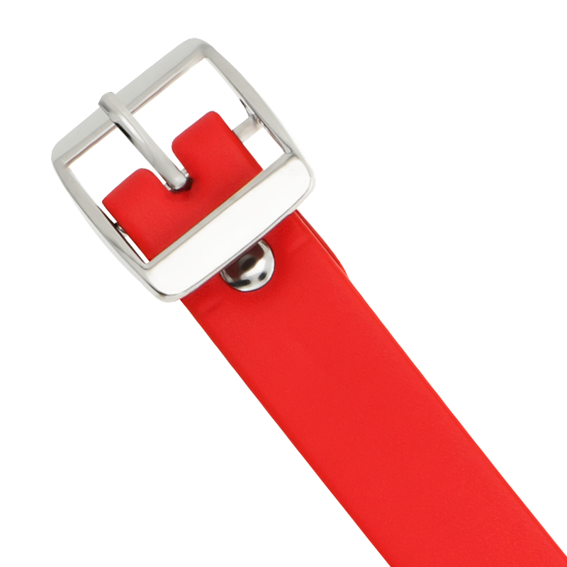 COLAR DE COURO VEGANO VERMELHO ACESSÓRIO FETISH MULHER