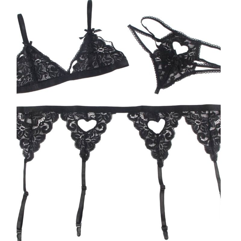 SET CONJUNTO DE TRÊS PEÇAS SUTIÃ + CINTA LIGA + CALCINHA