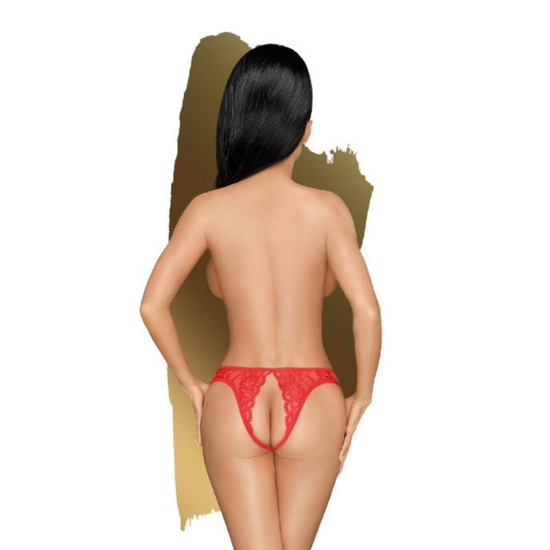 NAUGHTY VALENTINE TANGA PRETO/VERMELHO