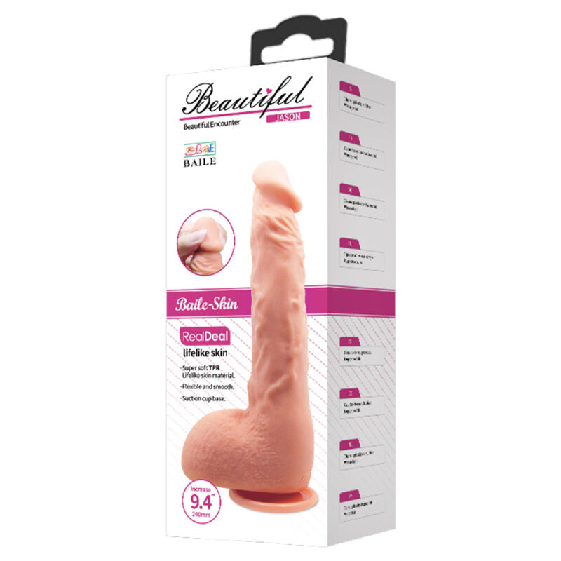 DILDO REALISTA JASON NATURAL 24 CM