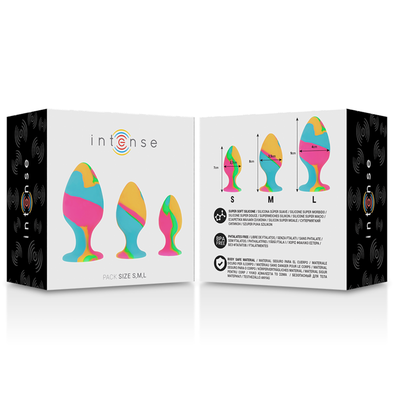 CONJUNTO DE PLUG ANAL DE SILICONE MULTICOLORIDO