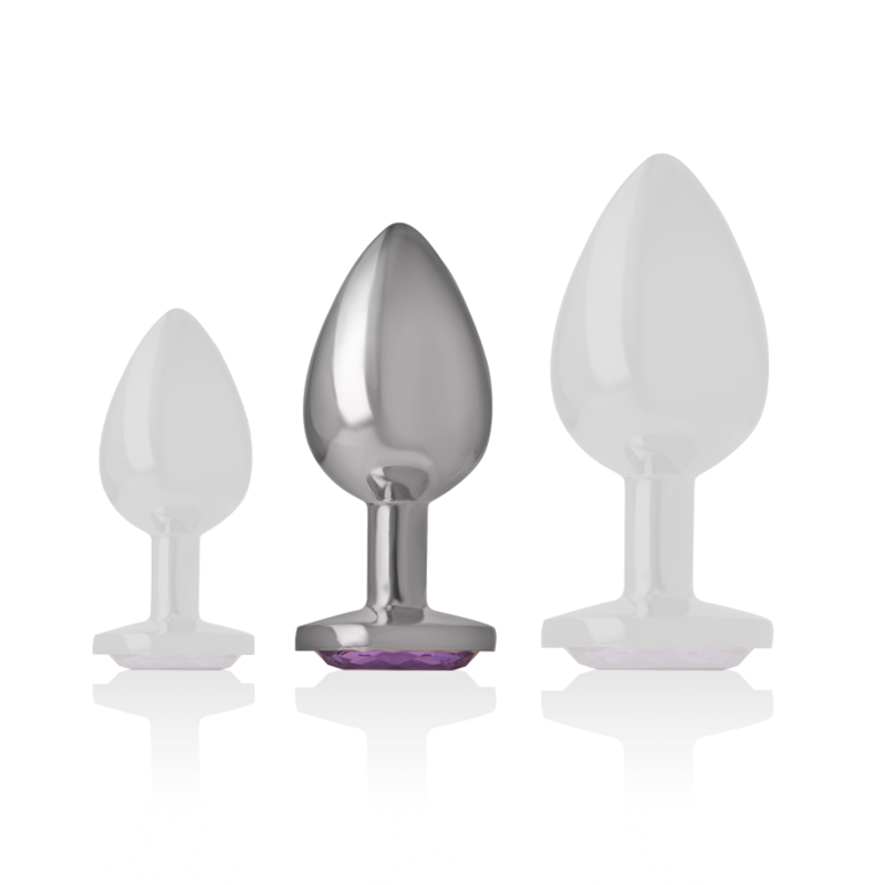 PLUG ANAL DE METAL DE ALUMÍNIO COM CRISTAL VIOLETA TAMANHO M