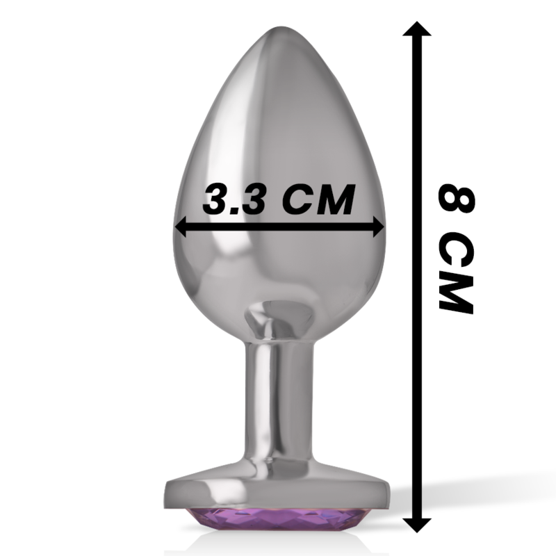 PLUG ANAL DE METAL DE ALUMÍNIO COM CRISTAL VIOLETA TAMANHO M