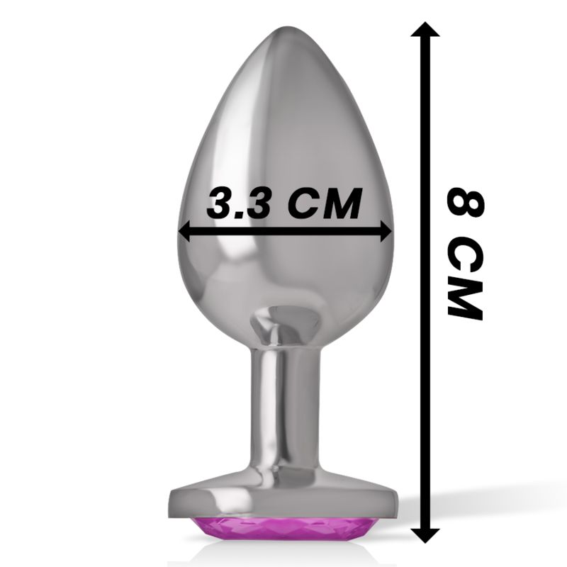 PLUG ANAL DE METAL DE ALUMÍNIO COM CRISTAL ROSA TAMANHO M