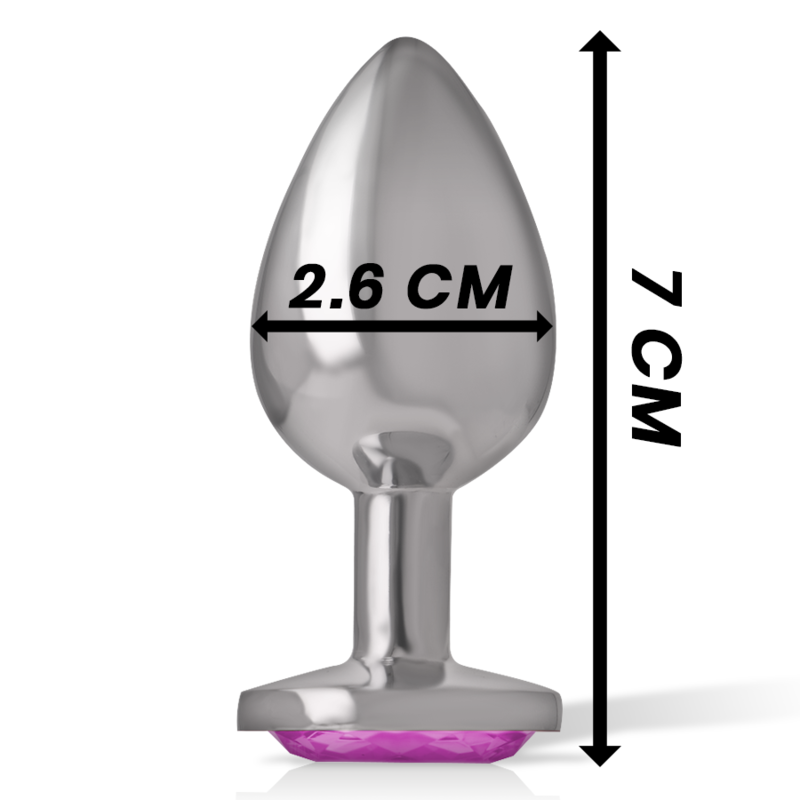 PLUG ANAL DE METAL DE ALUMÍNIO COM CRISTAL ROSA TAMANHO S