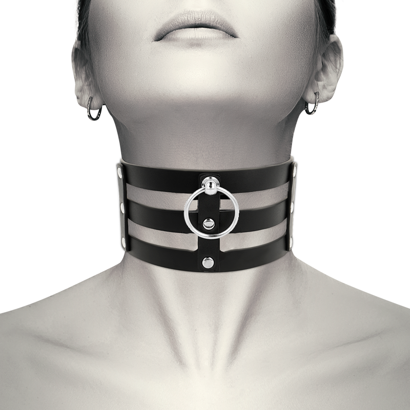 GARGANTILHA DE COURO VEGANO ESTILO FETISH