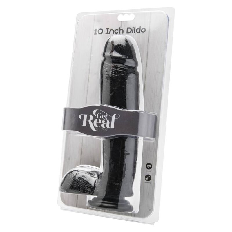 DILDO 25,5 CM COM BOLAS PRETO