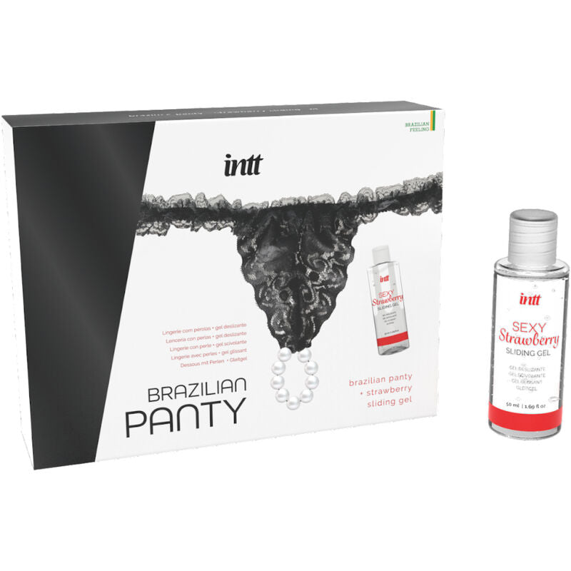 CALCINHA BRASILEIRA COM PÉROLAS E GEL LUBRIFICANTE 50 ML