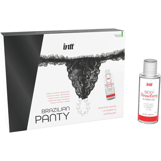 CALCINHA BRASILEIRA COM PÉROLAS E GEL LUBRIFICANTE 50 ML