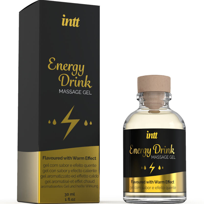 GEL DE MASSAGEM COM ENERGIA AROMATIZADA BEBIDA E EFEITO AQUECENTE
