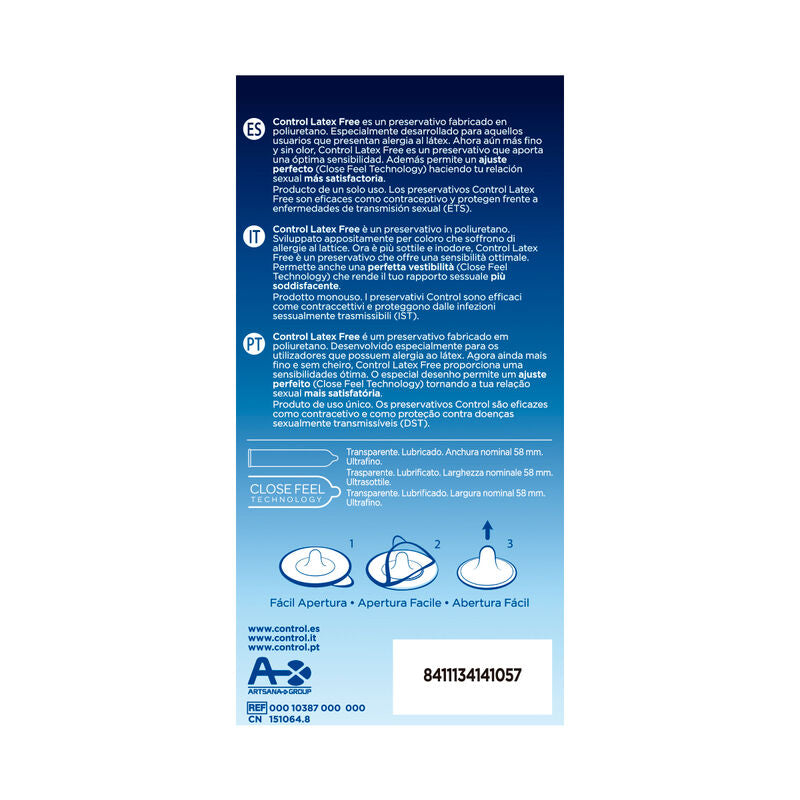 PRESERVATIVOS CONTROL FREE LATEX 5 UNIDADES