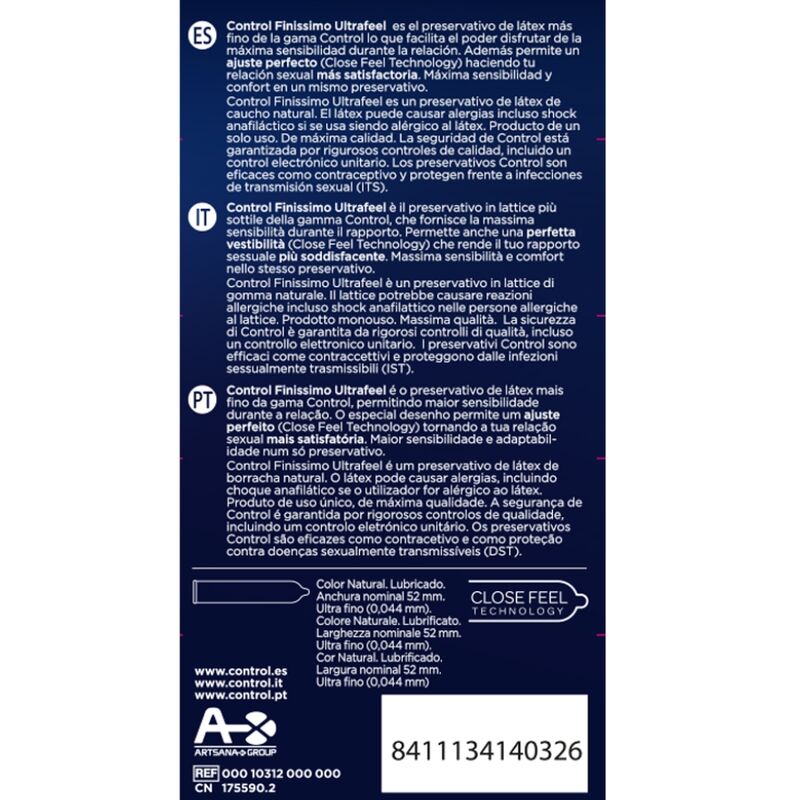 PRESERVATIVOS CONTROL FINISSIMO ULTRAFEEL 10 UNIDADES