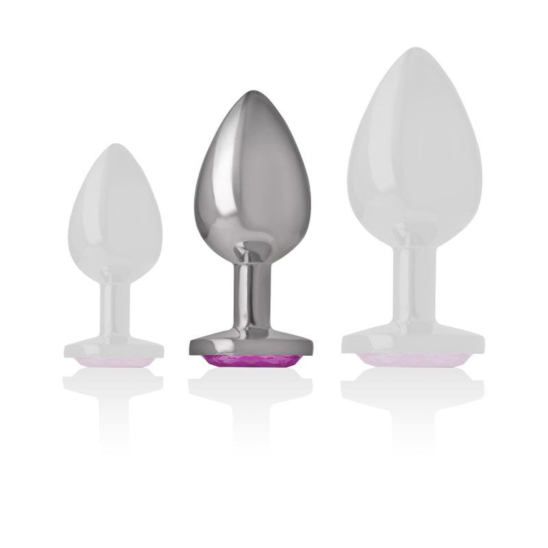 PLUG ANAL METAL ALUMÍNIO CORAÇÃO  ROSA TAMANHO M