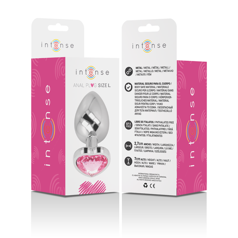 PLUG ANAL DE ALUMÍNIO METAL CORAO ROSA TAMANHO L
