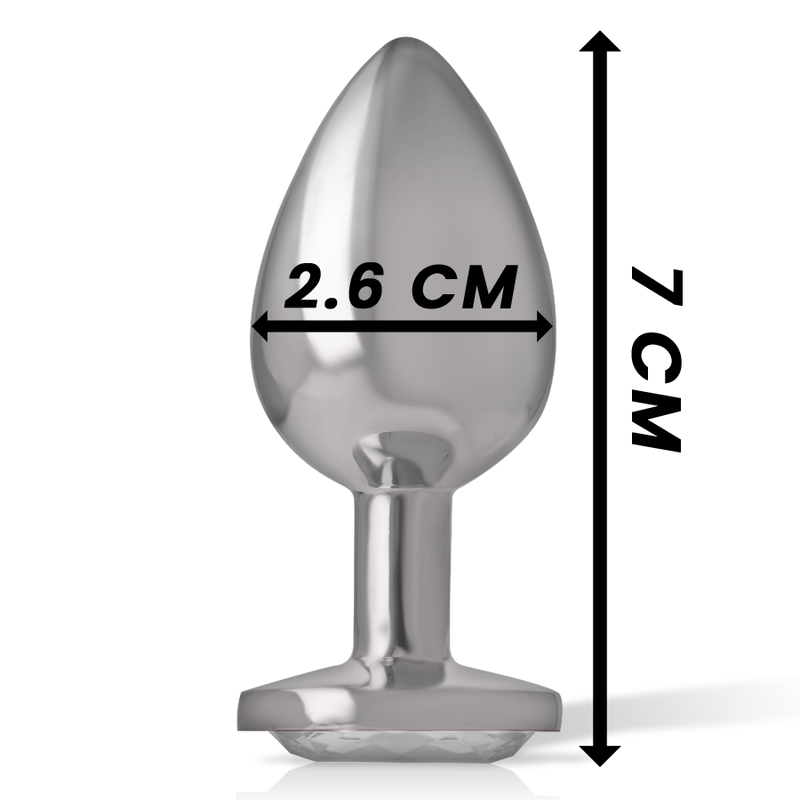 PLUG ANAL DE METAL DE ALUMÍNIO COM CORAO BRANCO TAMANHO S