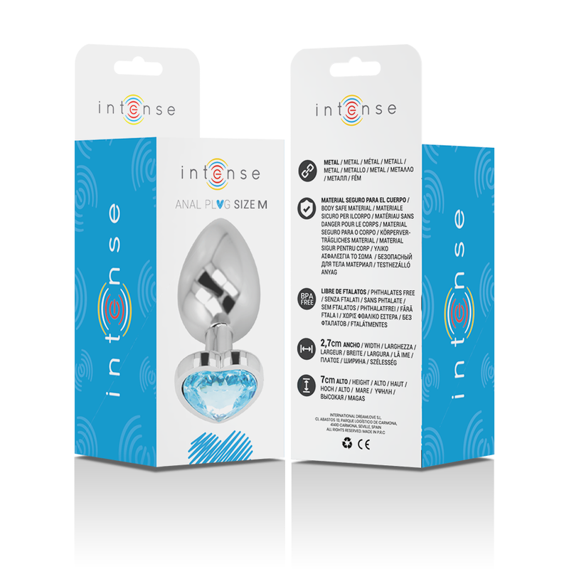 PLUG ANAL DE ALUMÍNIO METAL CORAO AZUL TAMANHO M