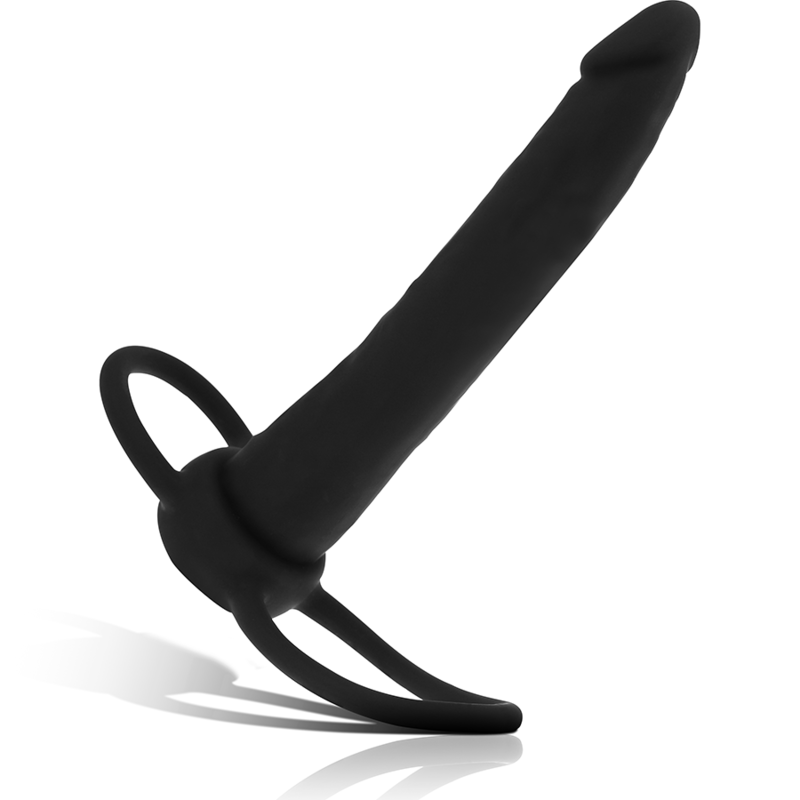 DILDO ANAL COBI ONYX COM ANEL DE GALO E TESTÍCULO 13 SILICONE CM