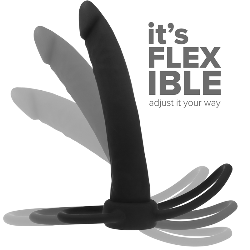 DILDO ANAL COBI ONYX COM ANEL DE GALO E TESTÍCULO 13 SILICONE CM