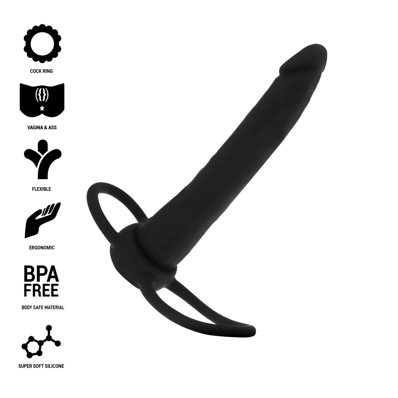 DILDO ANAL COBI ONYX COM ANEL DE GALO E TESTÍCULO 13 SILICONE CM