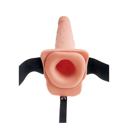 ARNÊS AJUSTVEL PÉNIS REALÍSTICO COM BOLAS SQUIRTING 19 CM