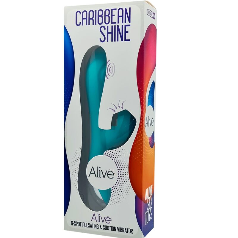 VIBRADOR CARIBBEAN SHINE E SUCKER AZUL