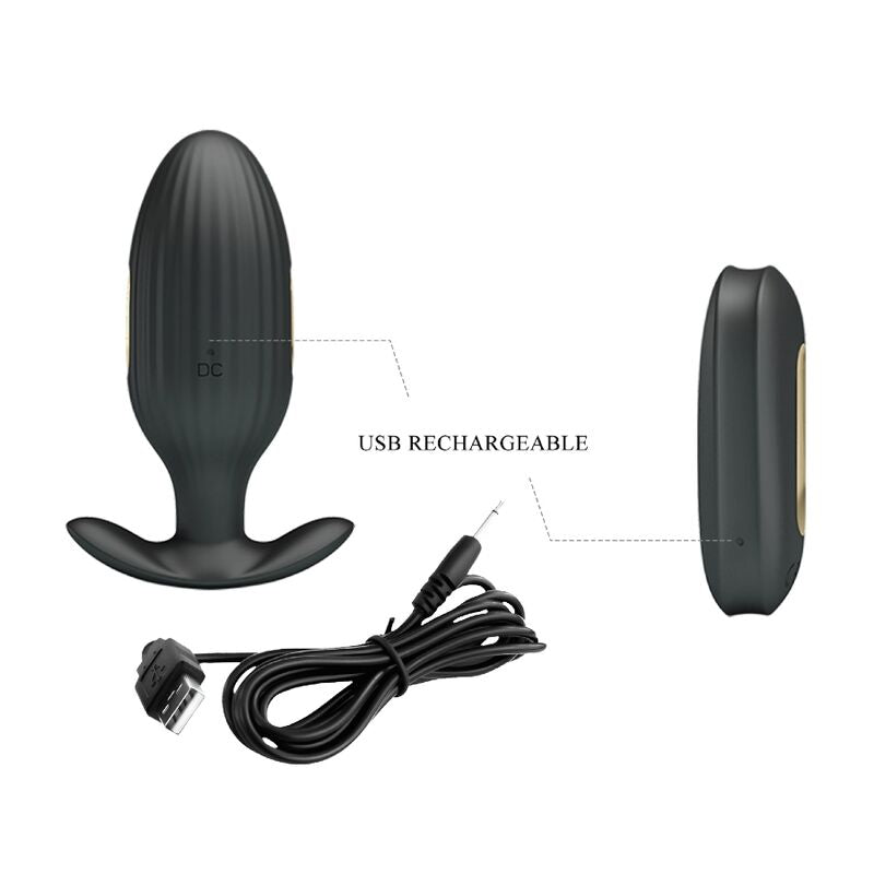 VIBRADOR RECARREGVEL ANAL KELLY PLUG PRETO