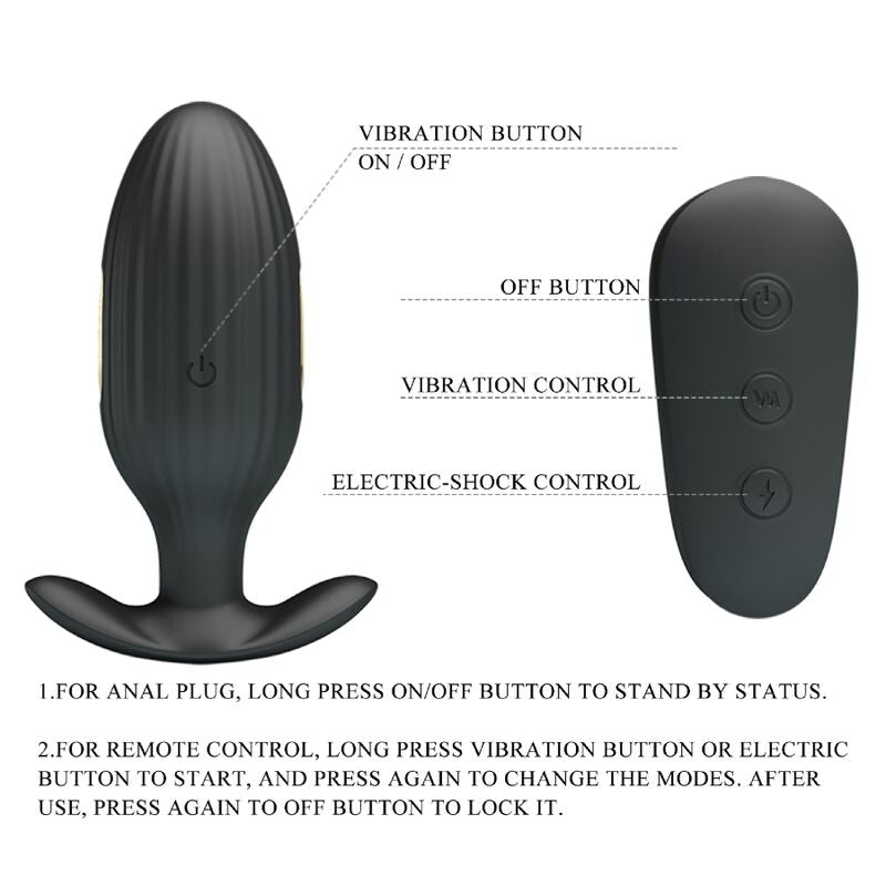 VIBRADOR RECARREGVEL ANAL KELLY PLUG PRETO