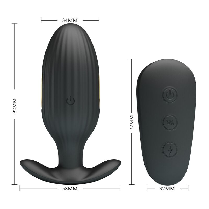 VIBRADOR RECARREGVEL ANAL KELLY PLUG PRETO