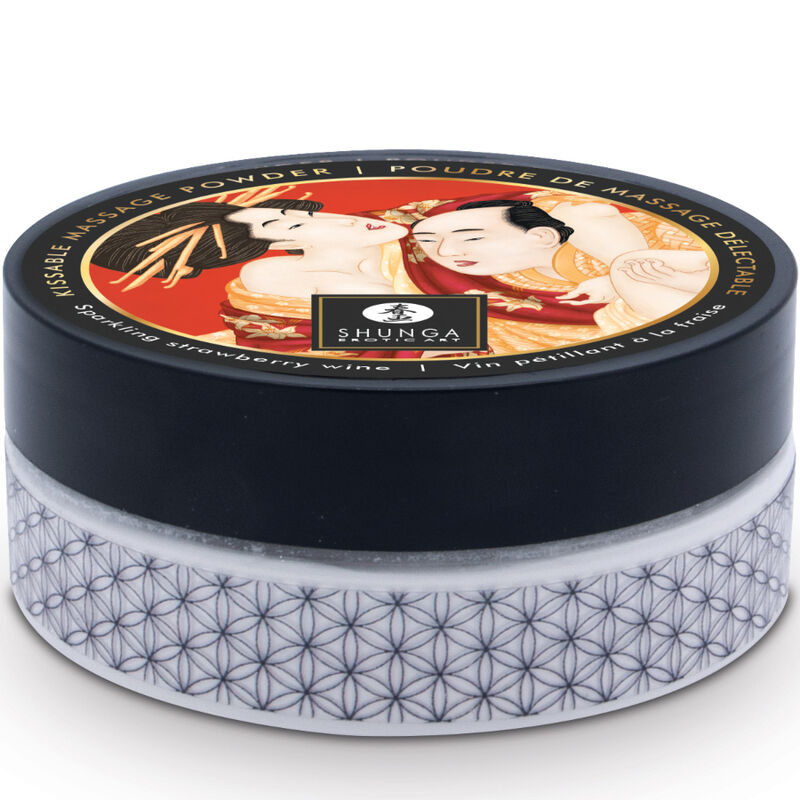 KIT DE PÓ DE MASSAGEM COMESTÍVEL DE MORANGO