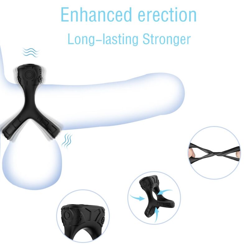 VIBRADOR DE ANEL E MULTPOSIÇÃO PRETO