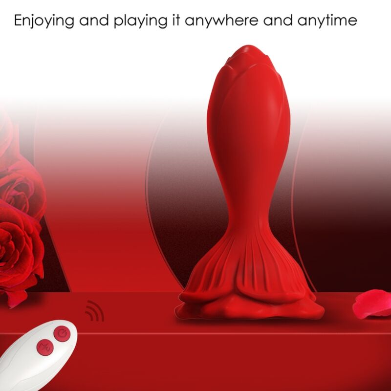 VIBRADOR ROSA E PLUG ANAL PEQUENO CONTROLE REMOTO VERMELHO