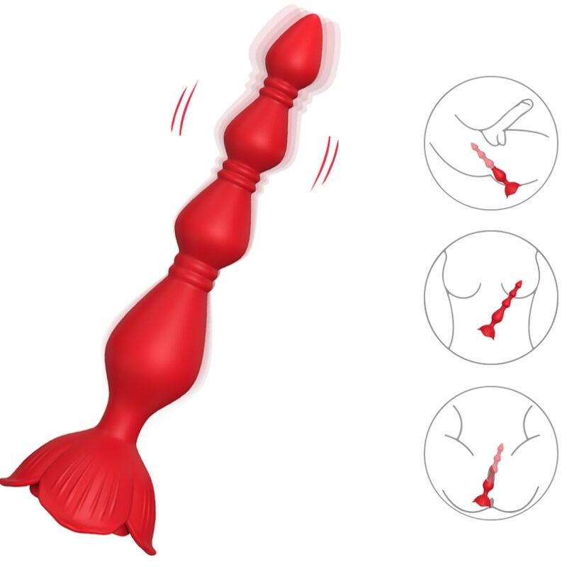 VIBRADOR PAGODE ROSA E PLUG ANAL VERMELHO