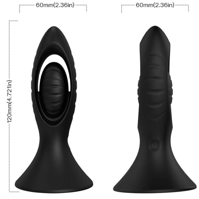 VIBRADOR E PLUG ANAL SILICONE PRETO