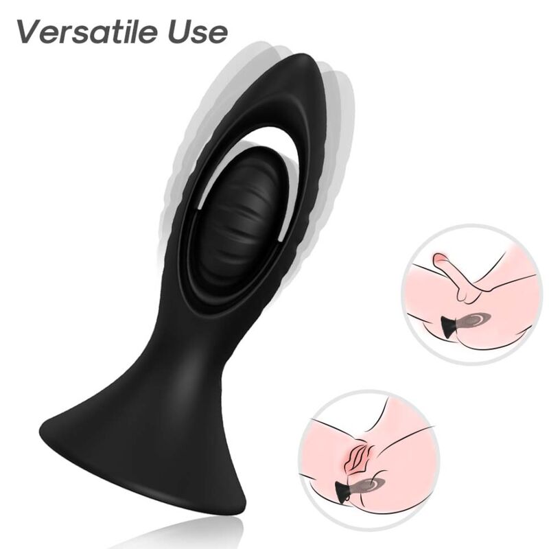 VIBRADOR E PLUG ANAL SILICONE PRETO