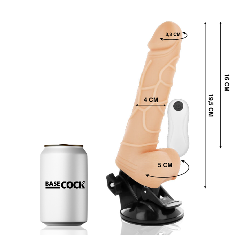 VIBRADOR REALISTA CONTROLE REMOTO COM TESTÍCULOS 19.5 CM -O- 4 CM