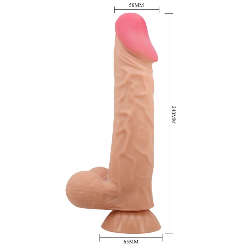 DILDO REALÍSTICO COM VENTOSA DESLIZANTE PELE CARNE 24 CM