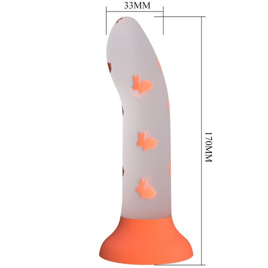 DILDO MÁGICO NIGHTFALL SEM VIBRAÇÃO LUMINOSO LARANJA