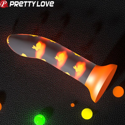DILDO MÁGICO NIGHTFALL SEM VIBRAÇÃO LUMINOSO LARANJA