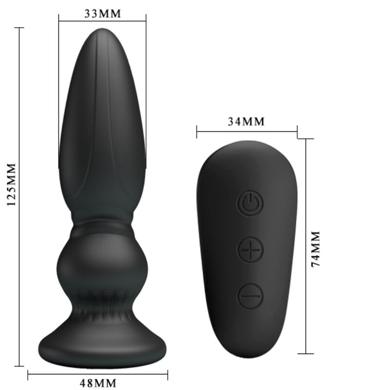 PLUGUE ANAL DE CONTROLE REMOTO VIBRADOR PODEROSO PRETO