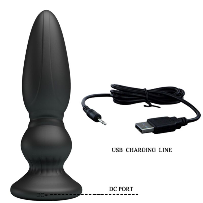 PLUGUE ANAL DE CONTROLE REMOTO VIBRADOR PODEROSO PRETO
