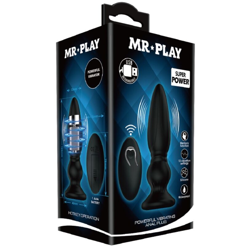 PLUGUE ANAL DE CONTROLE REMOTO VIBRADOR PODEROSO PRETO