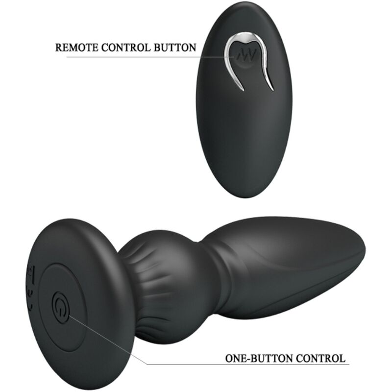 PLUGUE ANAL DE CONTROLE REMOTO VIBRADOR PODEROSO PRETO