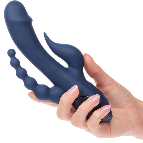 VIBRADOR TRIPLO ORGASMOS AZUL