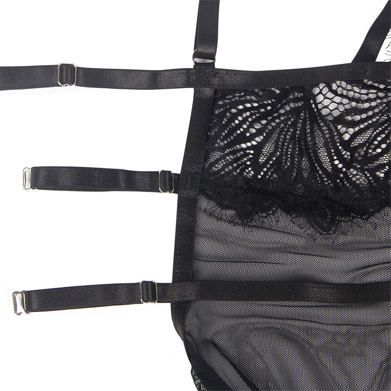 BABYDOLL COM ALÇAS DE RENDA AJUSÁTVEIS PRETO
