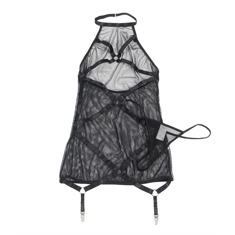VESTIDO HALTER NECK TRANSPARENTE PRETO